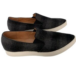 All Black Anthropologie Wool Leather Lined Pointy Toe Sneakers EU 38.5